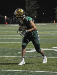 Kellen Parker lined up before the snap. Photo by Addisyn Hartman.